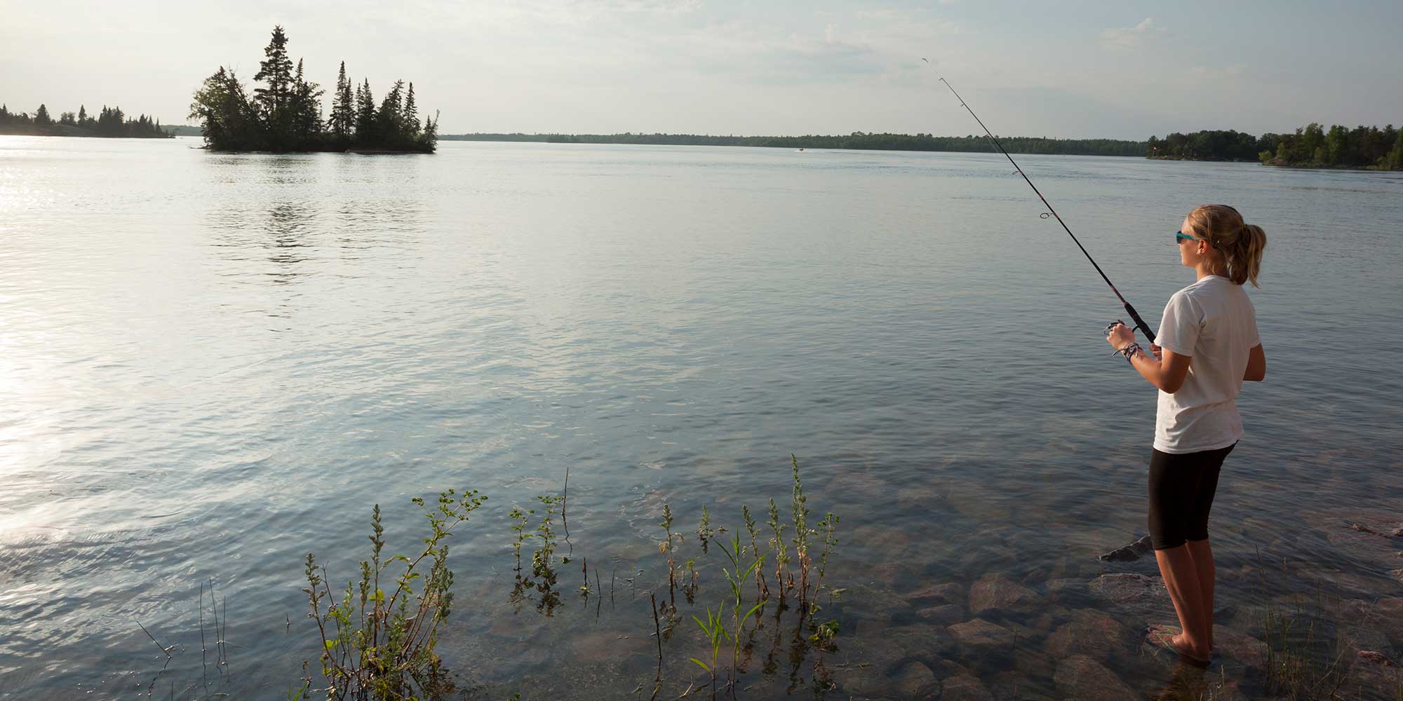 Fishing at Whiteshell Provincial Park in Manitoba, Canada