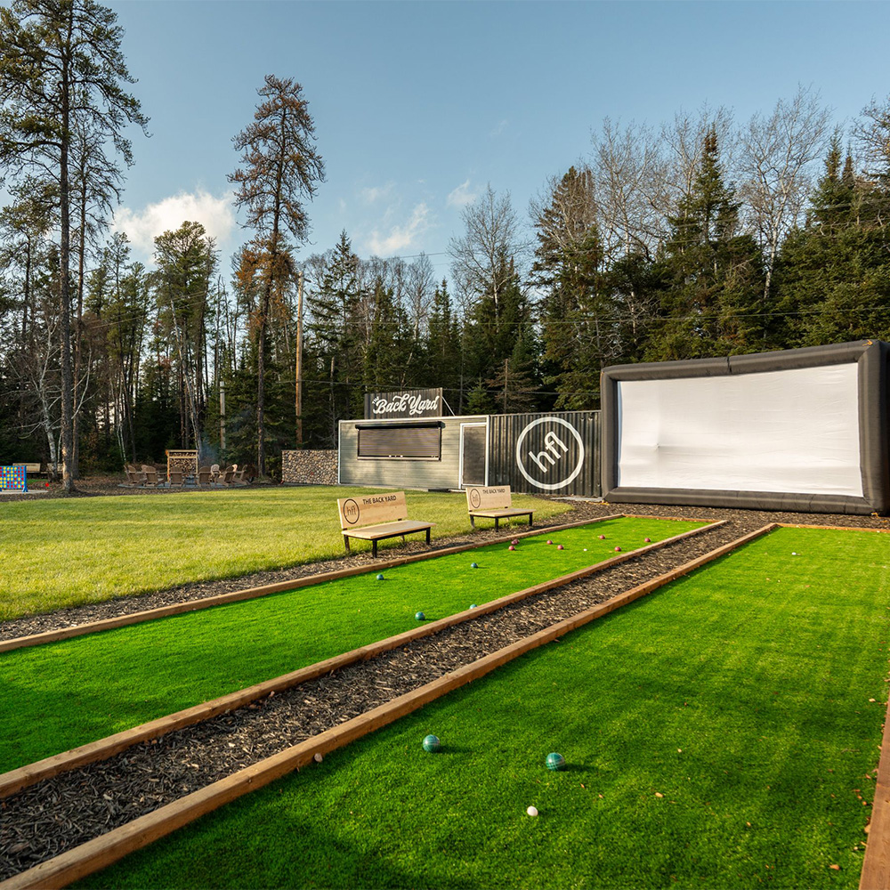 The Back Yard bocce ball lanes.