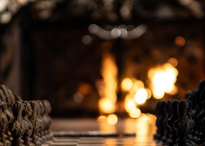 Playing chess and other board games in The Black Bar Tavern at The Hotel at Falcon Lake