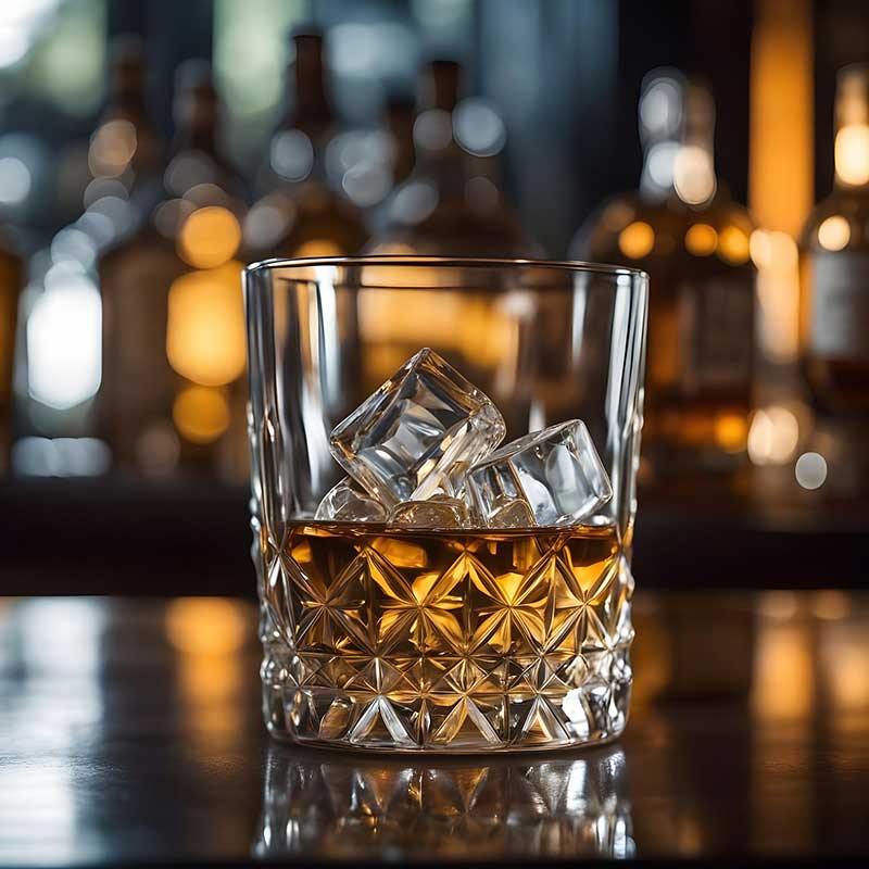 Glass of whiskey on a bar top. AI image by myshoun via pixabay.com